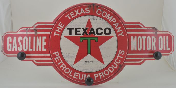 Texaco Motor Oil Hat Rack - Metal