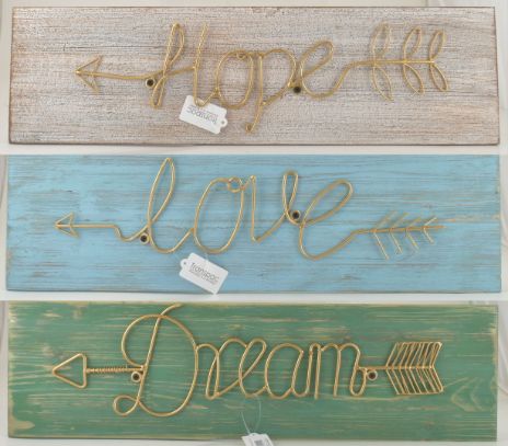 Metal/WOOD Arrow Word Wall Art 3 Asst