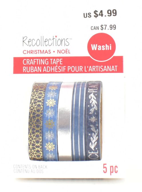 Christmas Washi Crafting Tape - 5 Rolls 5 yards