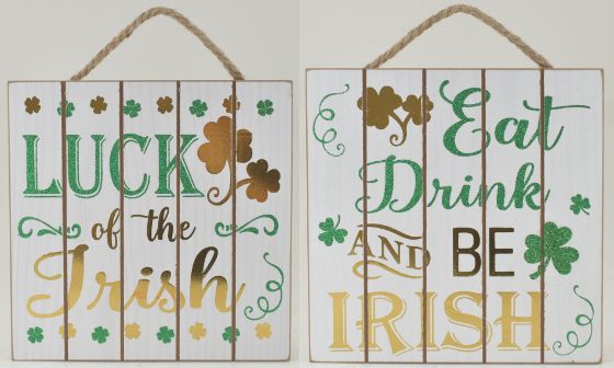 St. Patrick's Day Irish Wall Art 2 Asst