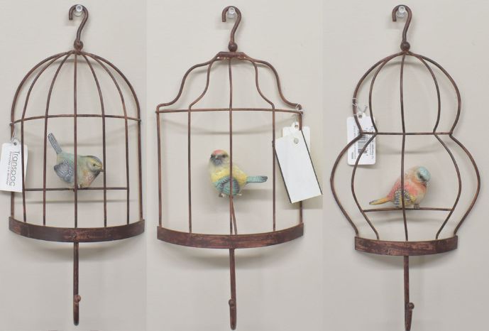 Metal/Resin BIRD in Cage 3 Asst