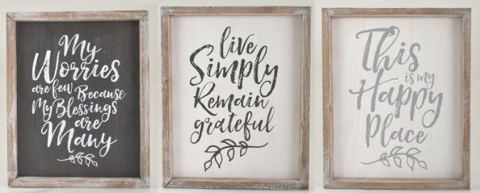 MDF Natural Wood Frame Inspirational 3 Asst