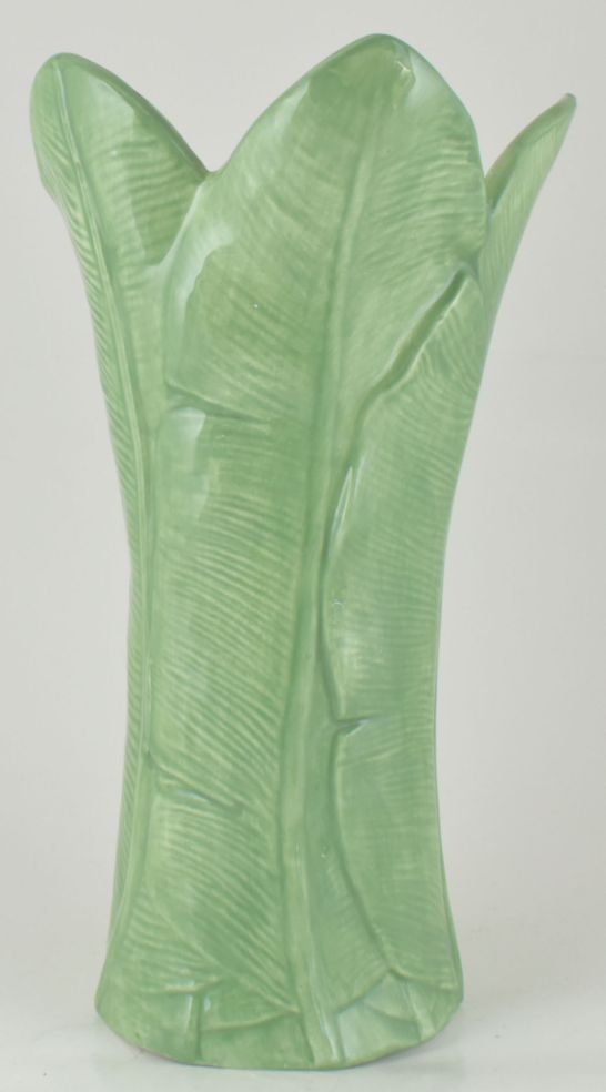 Ceramic Tall Green Palm Vase