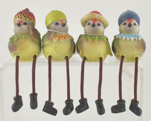 RESIN Fruit Bird Shelf Sitters 4 Asst