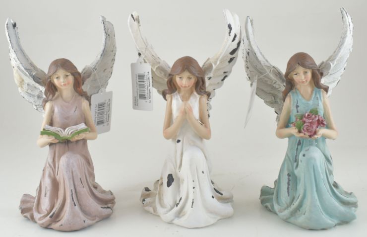 Medium RESIN Kneeling Angel 3 Asst