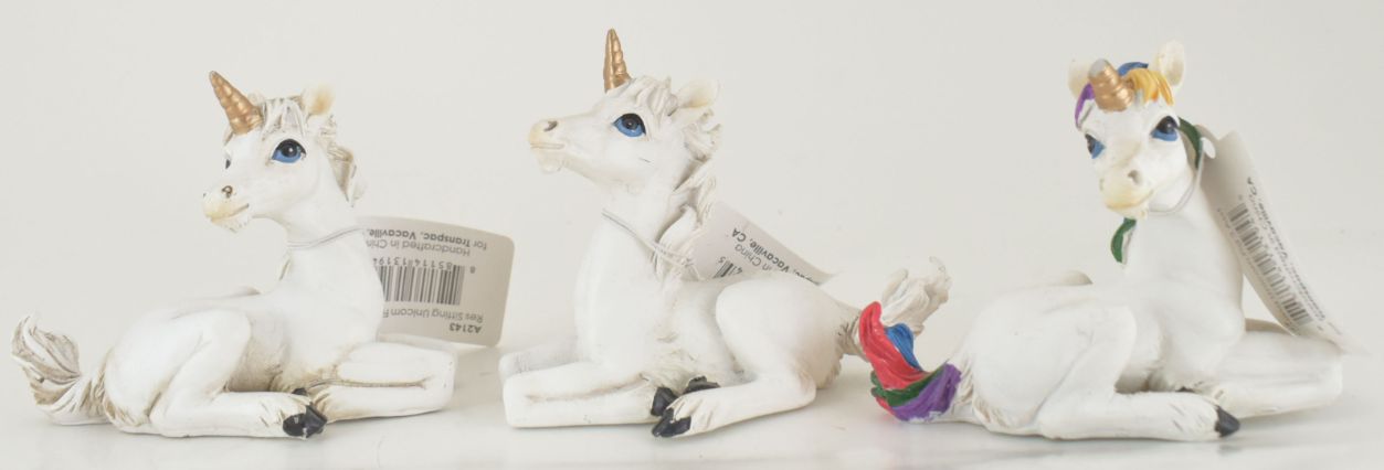 Resin Sitting UNICORN Figure 3 Asst