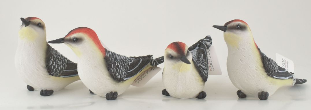 Large Resin Woodpecker Bird Fig 4 Asst