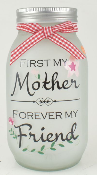 GLASS Light Up Mom Friend Decor