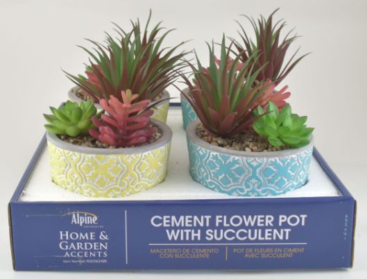 Cement FLOWER Pot Succulent 3 Asst Colors