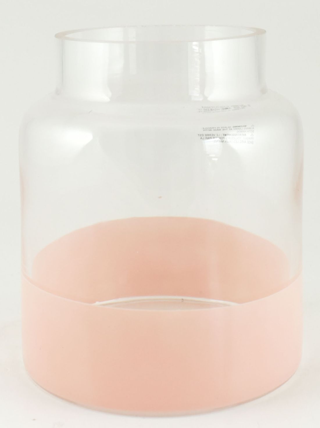 Glass Vase with Pink Border