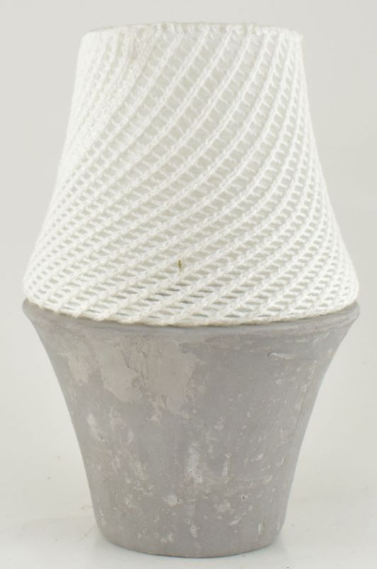 Cement CANDLE HOLDER and Knit Glass Shade