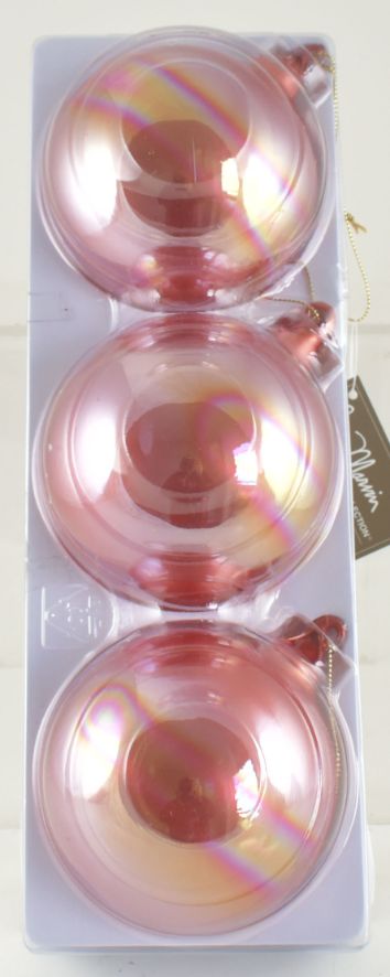 Pearl GLASS Ornaments - Rust Set of 3