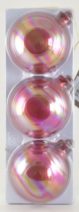 Pear Glass Ball Ornament Set of 3 - RED
