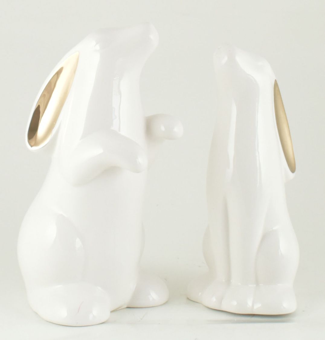 Sm Ceramic GOLD Accent Bunny 2 Asst