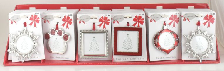 Christmas Picture FRAME Ornament - 5 Ast.