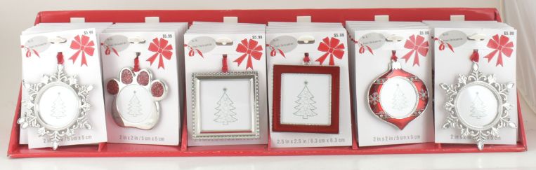 CHRISTMAS Picture Frame Ornament - 5 Ast.