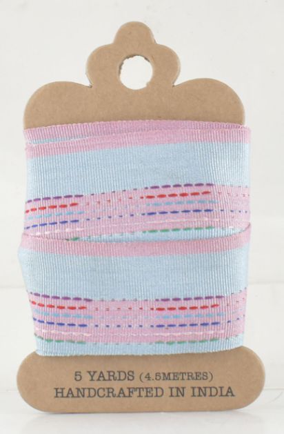 5 Yards Blue/Pink/Multi Colored Ribbon