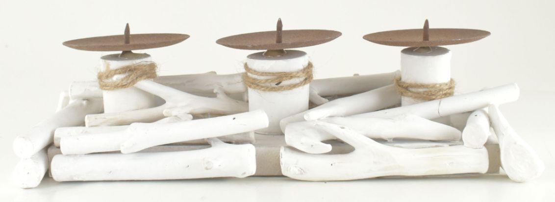 Candle Holder White Drift Wood