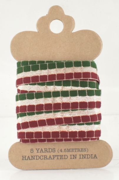 5 Yards Burgundy/Green/COPPER Ribbon