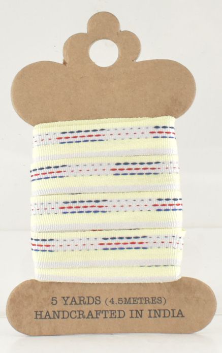 5 Yards Yellow/White/RED/Blue Multi ColoRED Ribbon