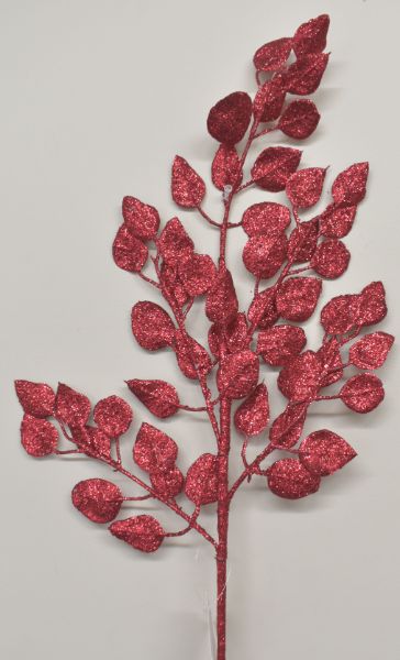 GLITTER Leaf Stem Red