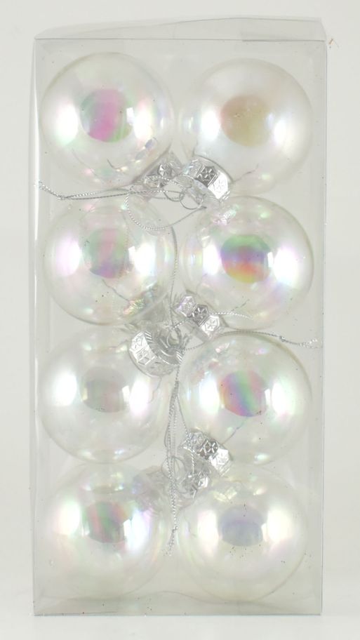 Boxed Ornament 8 PC Box - Iridescent