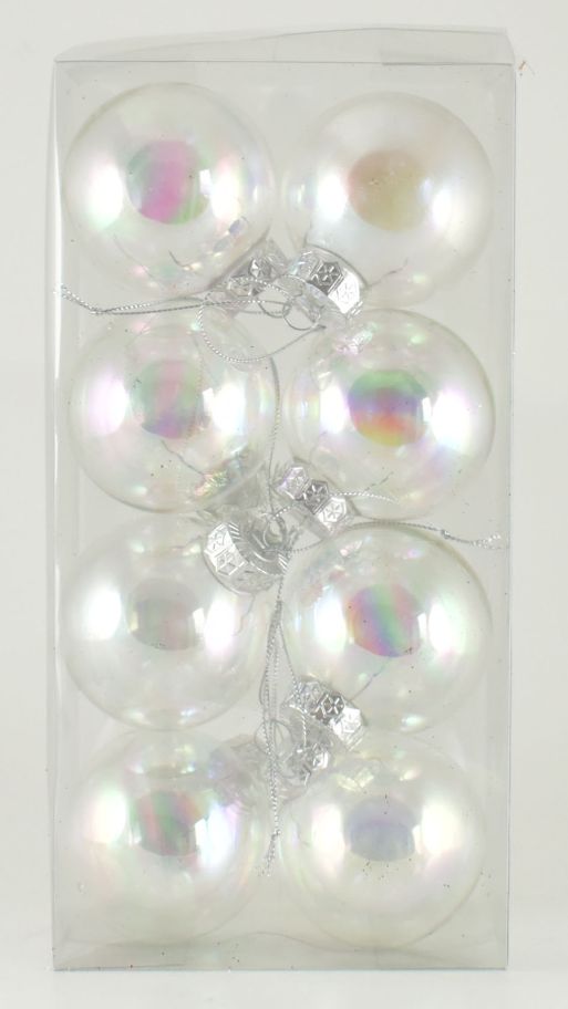 Boxed Ornament 8 pc Box - Iridescent