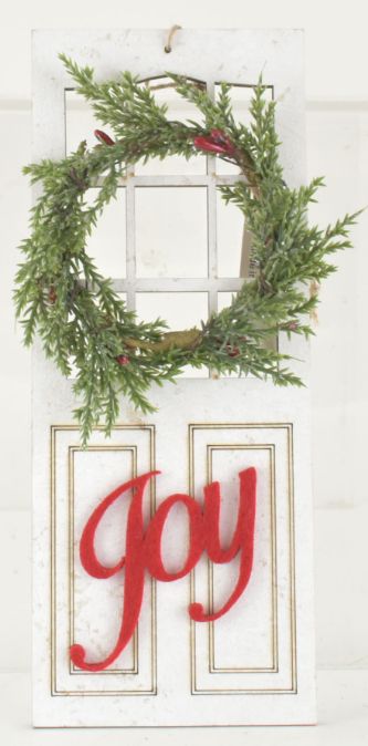 White Door Ornament with Wreath