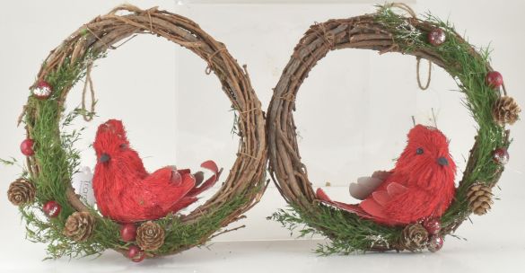 Twig Hanging Mini Wreath Cardinal Decor/Ornament