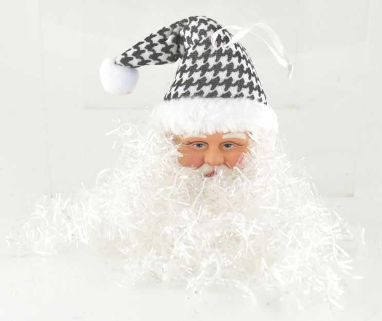 Santa Ornament with Houndstooth HAT