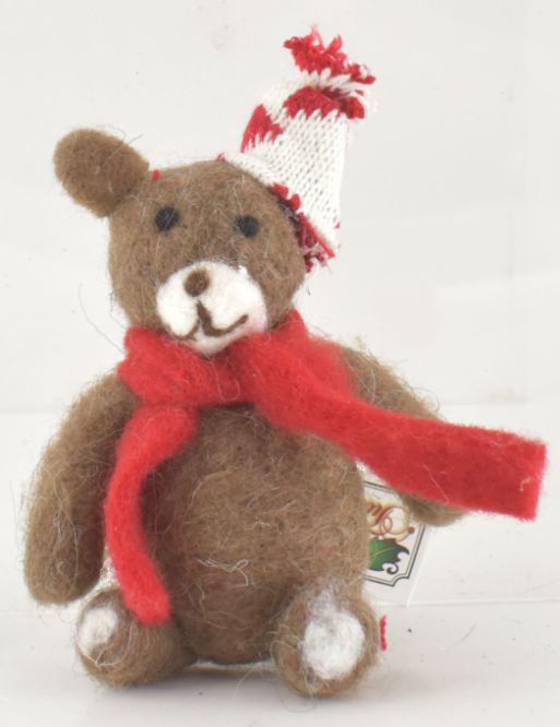 Teddy Bear (Sitting) Brown/RED