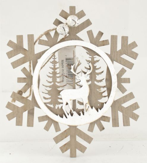 Deer on Snowflake Ornament