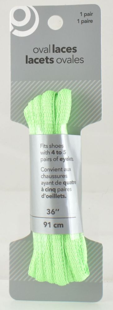 Neon Green Oval SHOE Laces