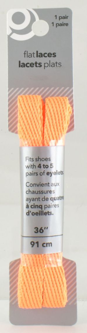 Neon Orange Flat SHOE Laces