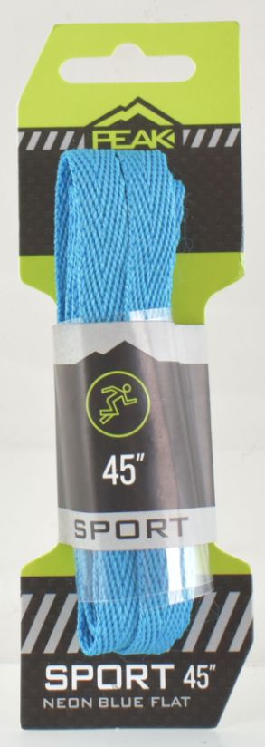 Neon Blue SPORT Flat SHoe Laces