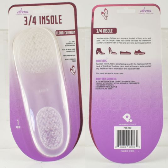 3/4 Insole Clear Cushion for Women