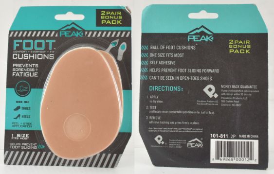 2 Pair Ball of Foot Cushions for Shoes/Heels Tan