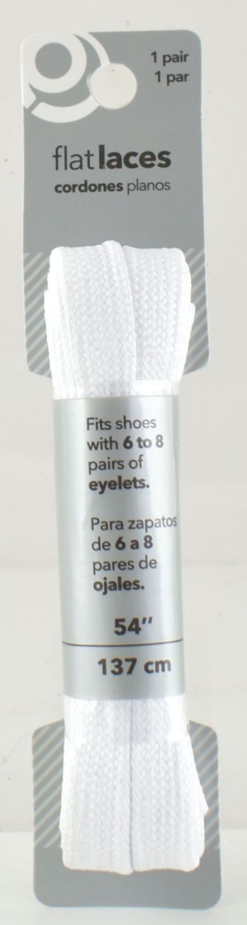 White Flat Shoe Laces