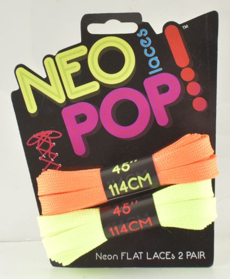 Neon Pop Yellow & Orange Shoe Laces 2 Pair