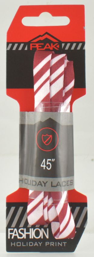 CHRISTMAS Candy Cane Red/White Shoe Laces