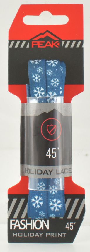 HOLIDAY Blue Snowflake Shoe Laces