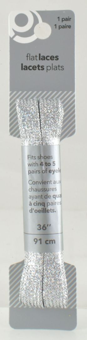 Silver Glitter Shoe Laces