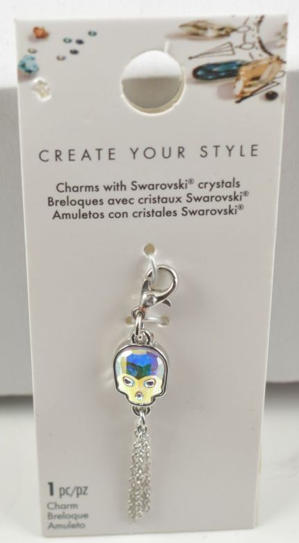 Swarovski Crystal Skull Charm