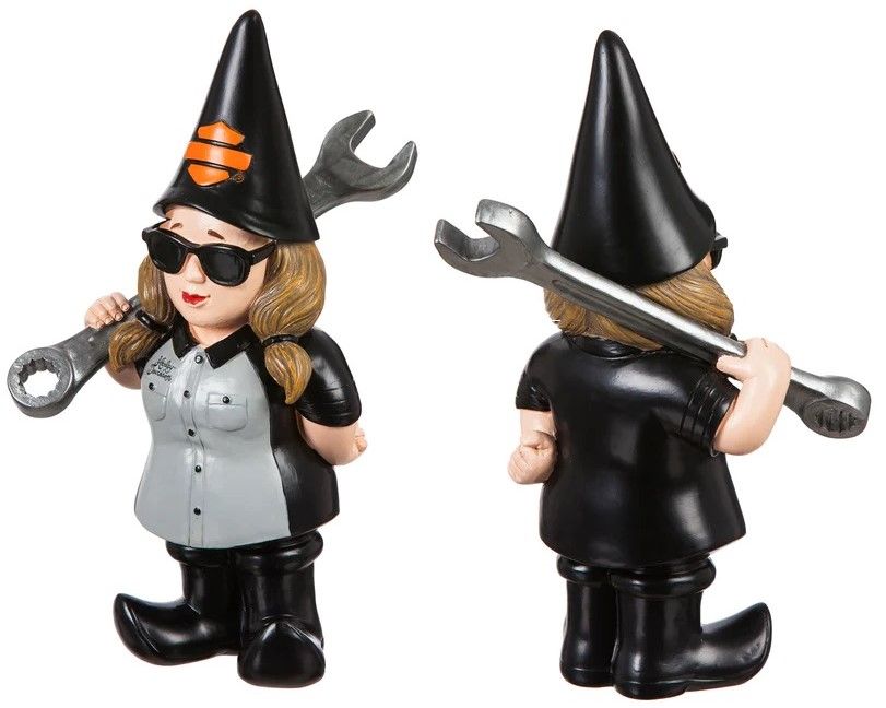 Harley-Davidson Female Mechanic Garden Gnome