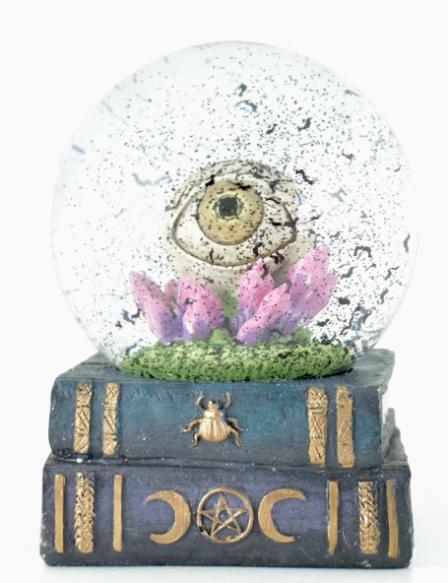 Touch of Nature 6.25'' RESIN Globe with Eyeball and Purple Gems