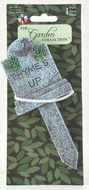 RESIN ''Thymes Up'' Headstone Plant Pick
