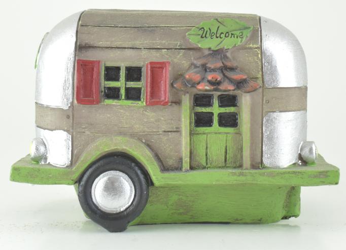 RESIN Miniature Metal/wood look Camper