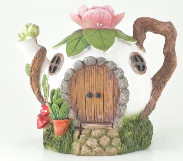 RESIN Miniature White Teapot House