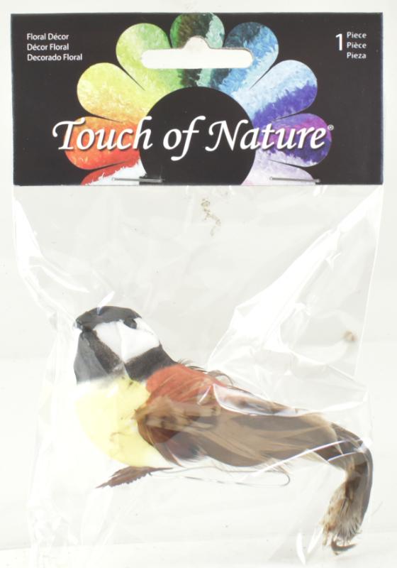 5'' BLACK Capped Chickadee Feather Bird on Wire