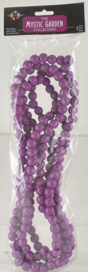 9' Purple WOOD Garland